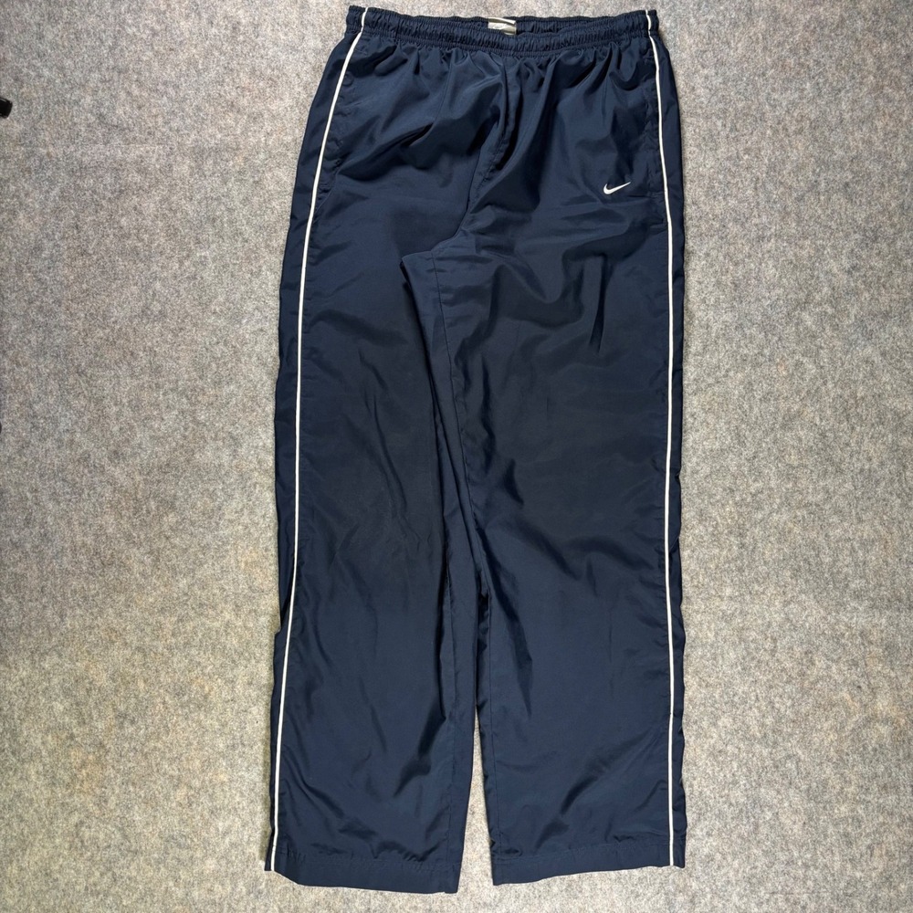VTG Y2K Nike Sportswear Track Pants Mens Navy L Mesh Lined Athletic Wide Leg 90s